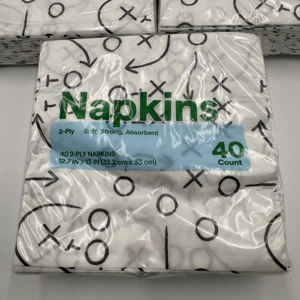 Printed Playbook 2-Ply Paper Napkins 120ct 3 Pack Football Party Tailgate
